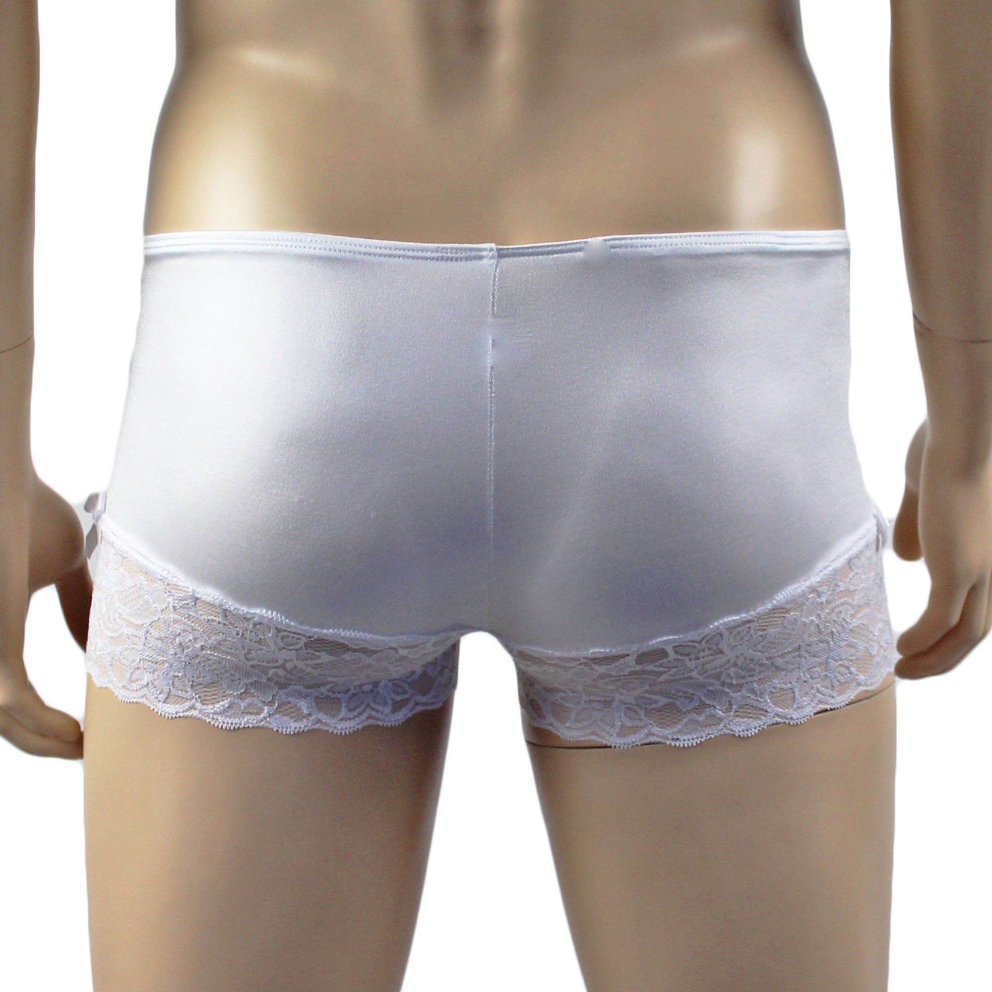 Male Romance Stretch Spandex Boxer Shorts White or Black