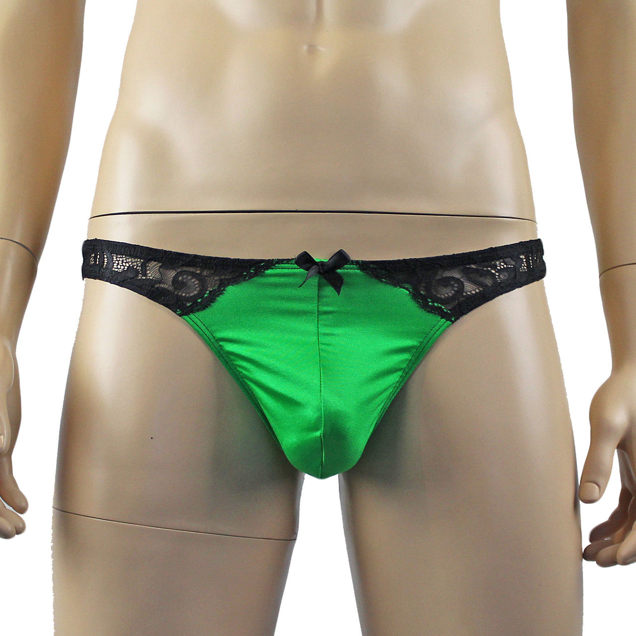 Mens Risque Bra Top and Thong (green and black plus other colours)