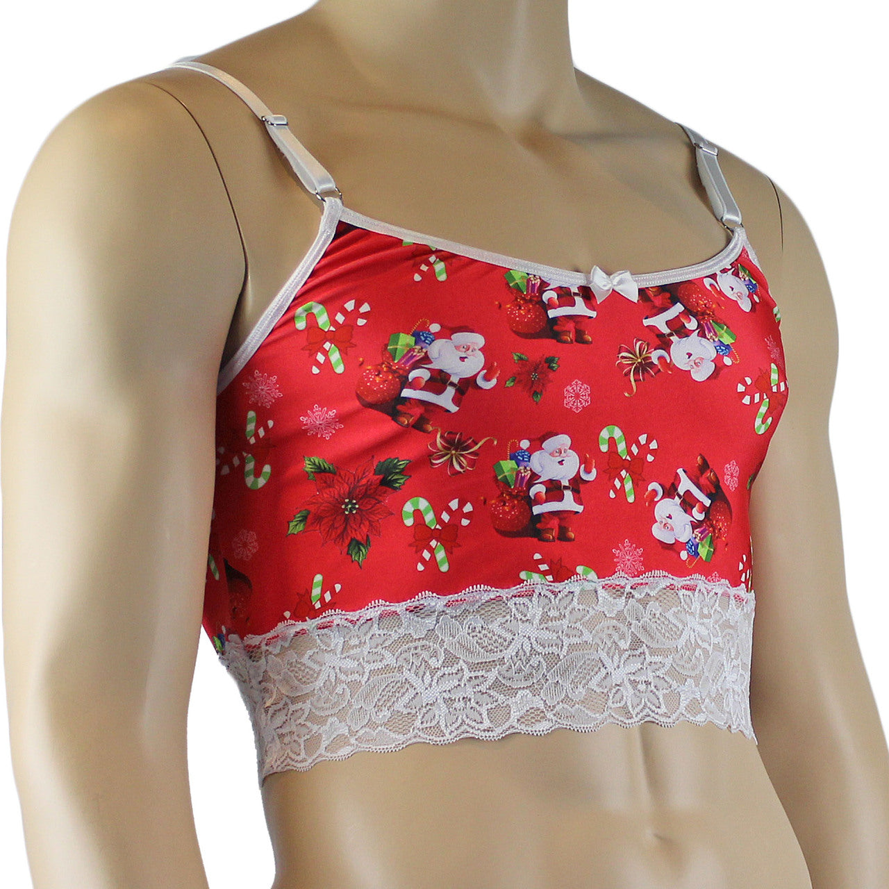 Mens Christmas Santa Camisole Crop Top Lingerie
