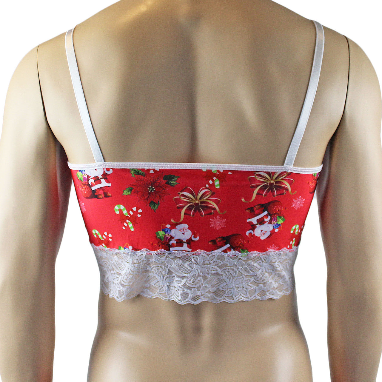 Mens Christmas Santa Camisole Crop Top Lingerie