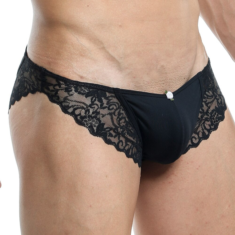 Mens Secret Male Lingerie Bikini Briefs Black
