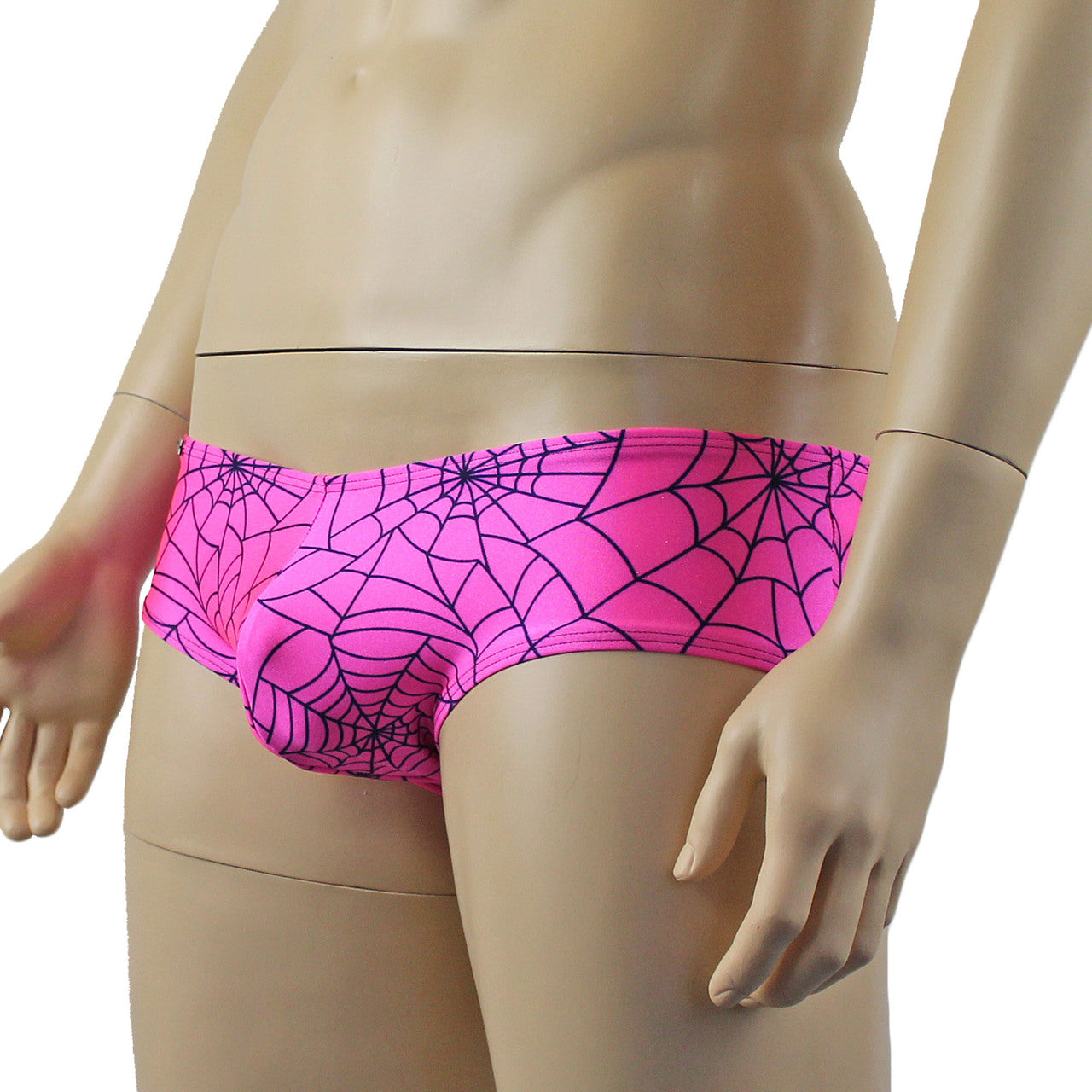Mens Halloween Spooky Spider Web Mini Boxer Brief (pink & lime colours)