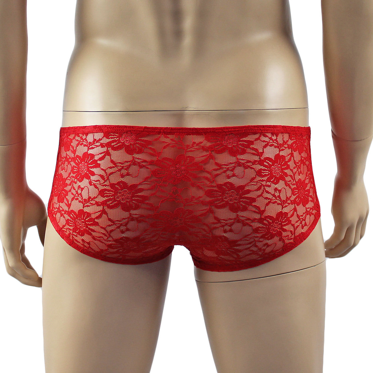 Mens Lingerie Stretch Lace Male Panty Bikini Brief (red plus other colours)