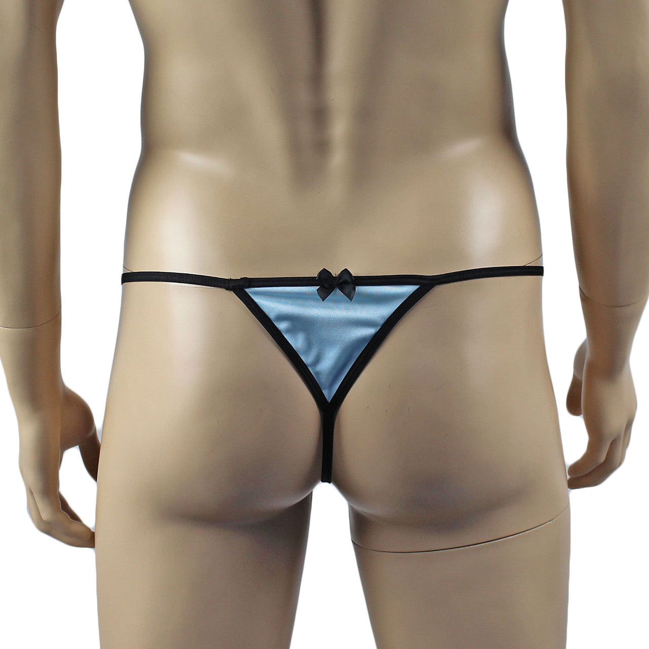 Mens Twinkle Lingerie Pouch G string with Triangle Back & Bow (light blue plus other colours)