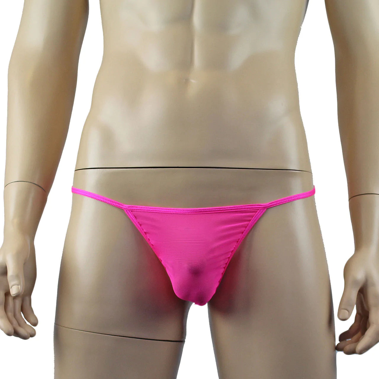 SALE - Mens Vicky See Through Sheer Mesh Pouch G string Hot Pink