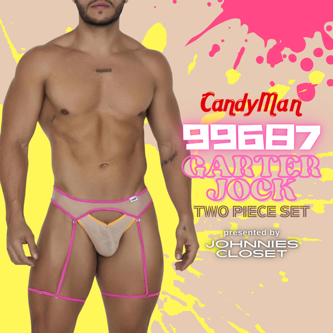 It’s a Kink in Pink Presented by the Candyman Garter Jockstrap Underwear for Men!