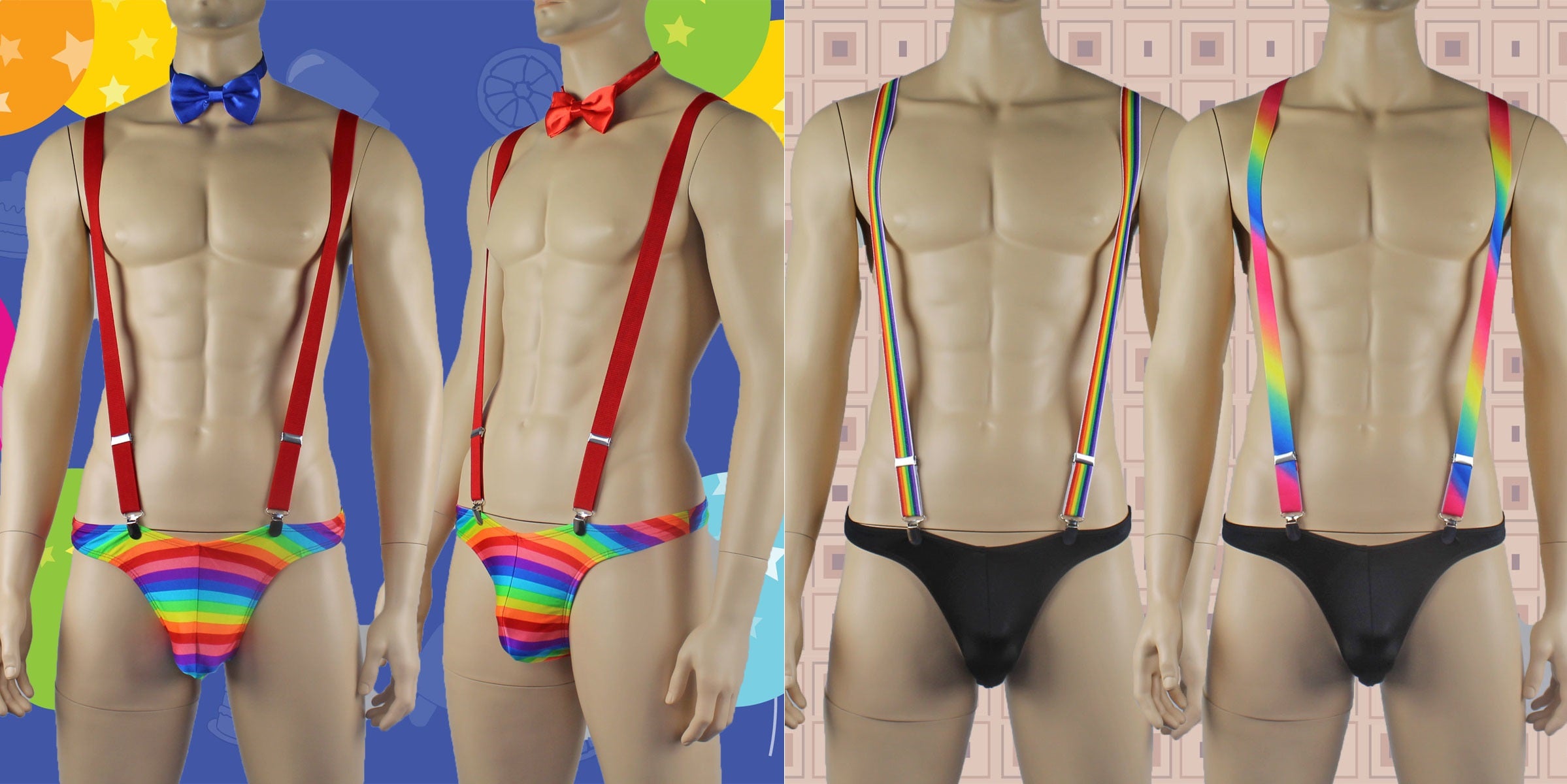 Brace Yourselves with these Fun & Colorful Suspenders to Accentuate Your Thongs!