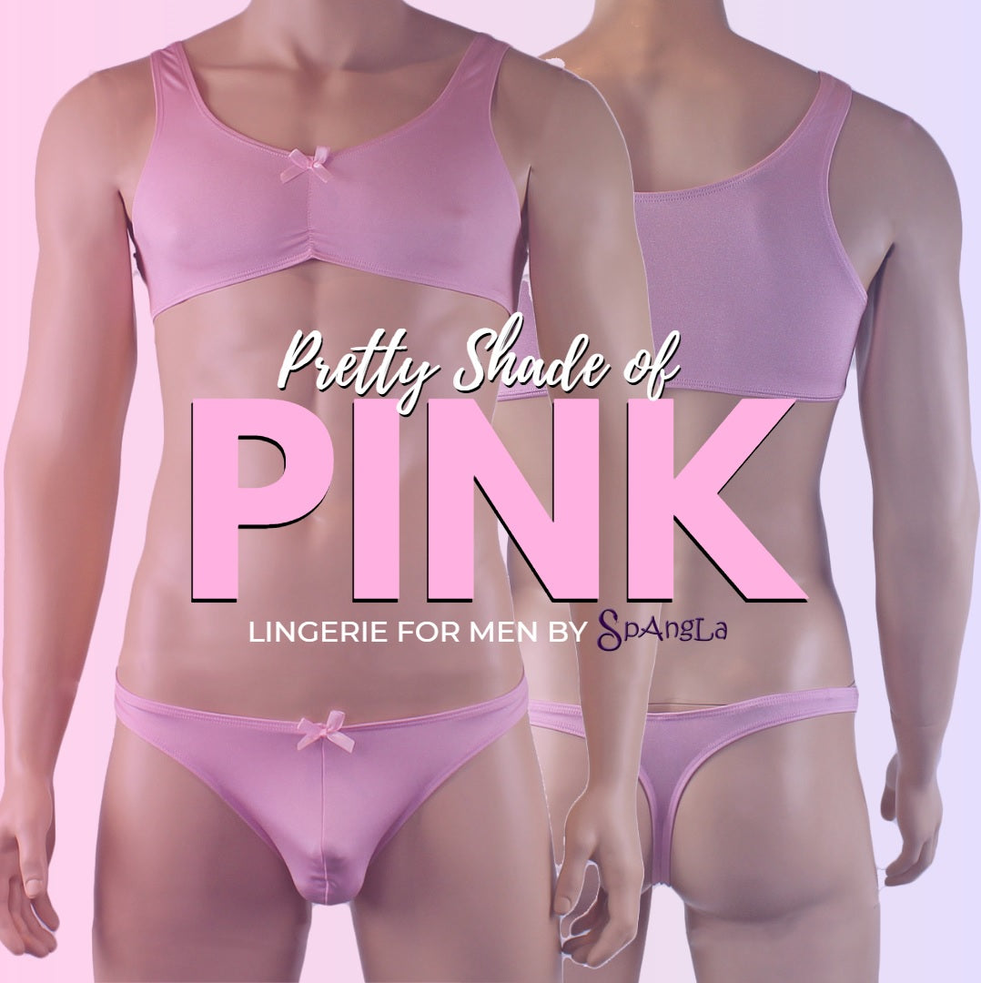 Pretty Shade of Pink for a Spangla Men’s Lingerie Pair