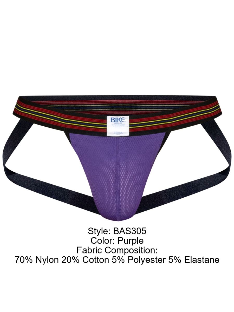 BIKE Athletic BAS305 Mens Mesh Athletic Performance Jockstrap Purple Plus Sizes