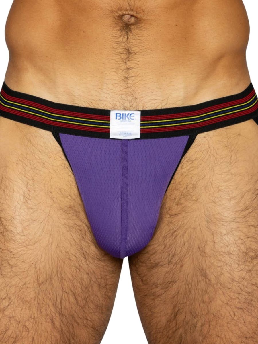 BIKE Athletic BAS305 Mens Mesh Athletic Performance Jockstrap Purple Plus Sizes
