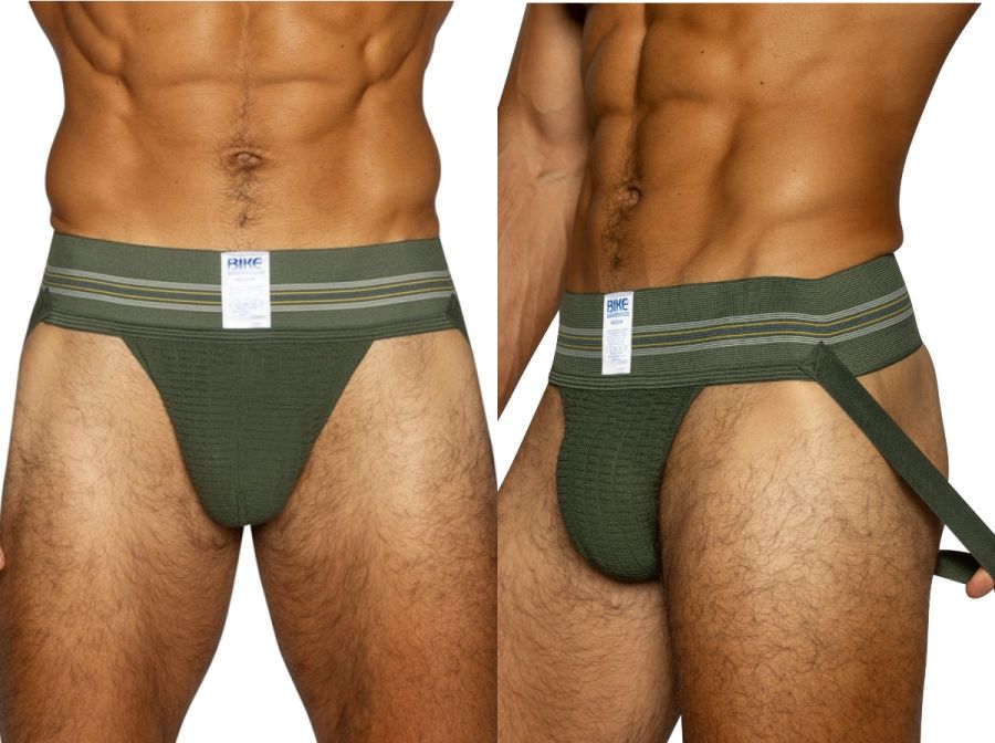 BIKE Athletic BAS306 Original Number 10 Jockstrap Performance Underwear Colour Olive Green