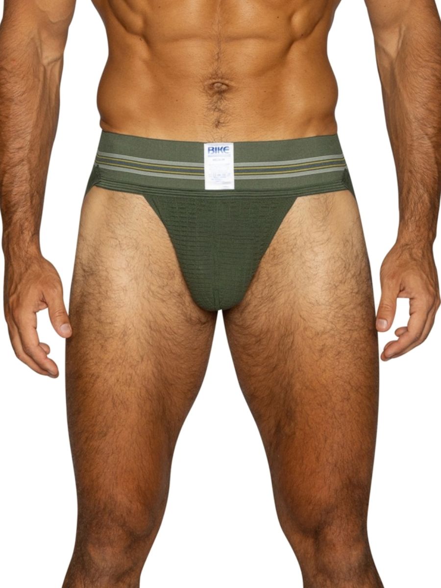 BIKE Athletic BAS306 Original Number 10 Jockstrap Performance Underwear Colour Olive Green