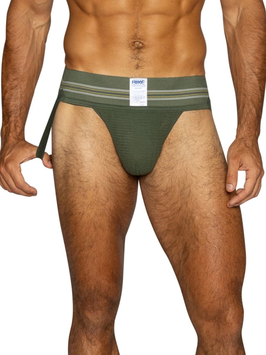BIKE Athletic BAS306 Original Number 10 Jockstrap Performance Underwear Colour Olive Green