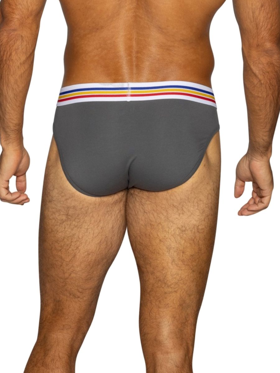 BIKE Athletic BAS327 Stretch Cotton Comfortable Brief Color Charcoal Plus Sizes