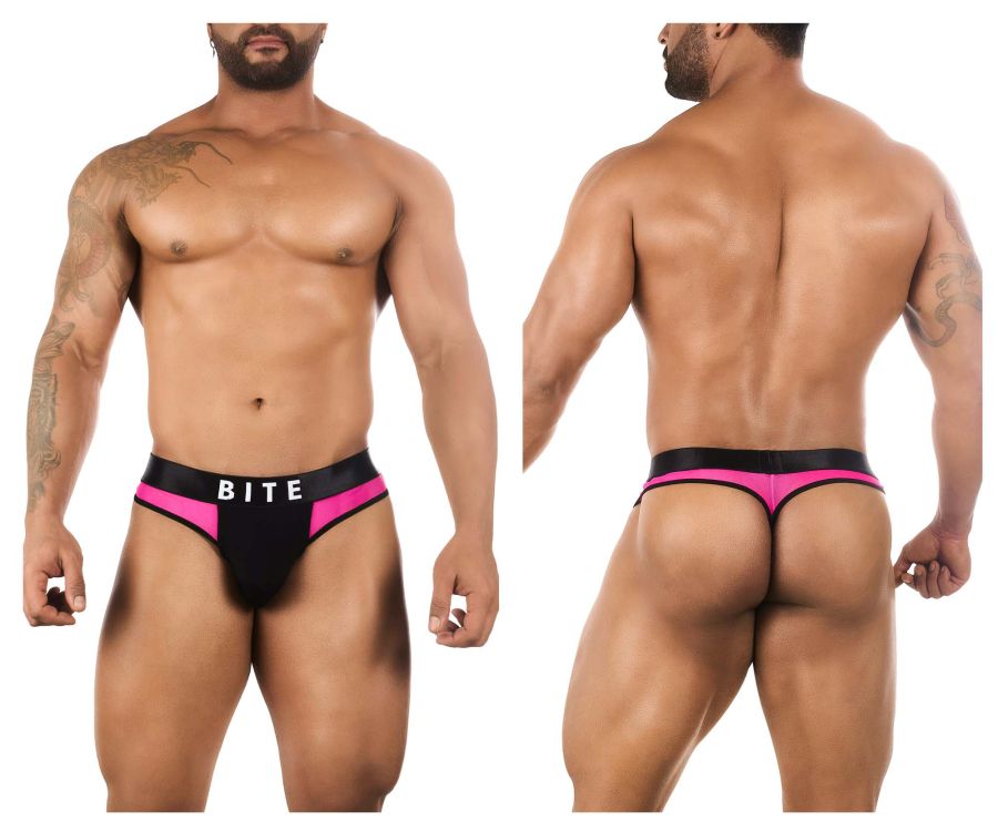 BiteWear BW2023102 Squeeze Papaya Thongs Black Fuchsia