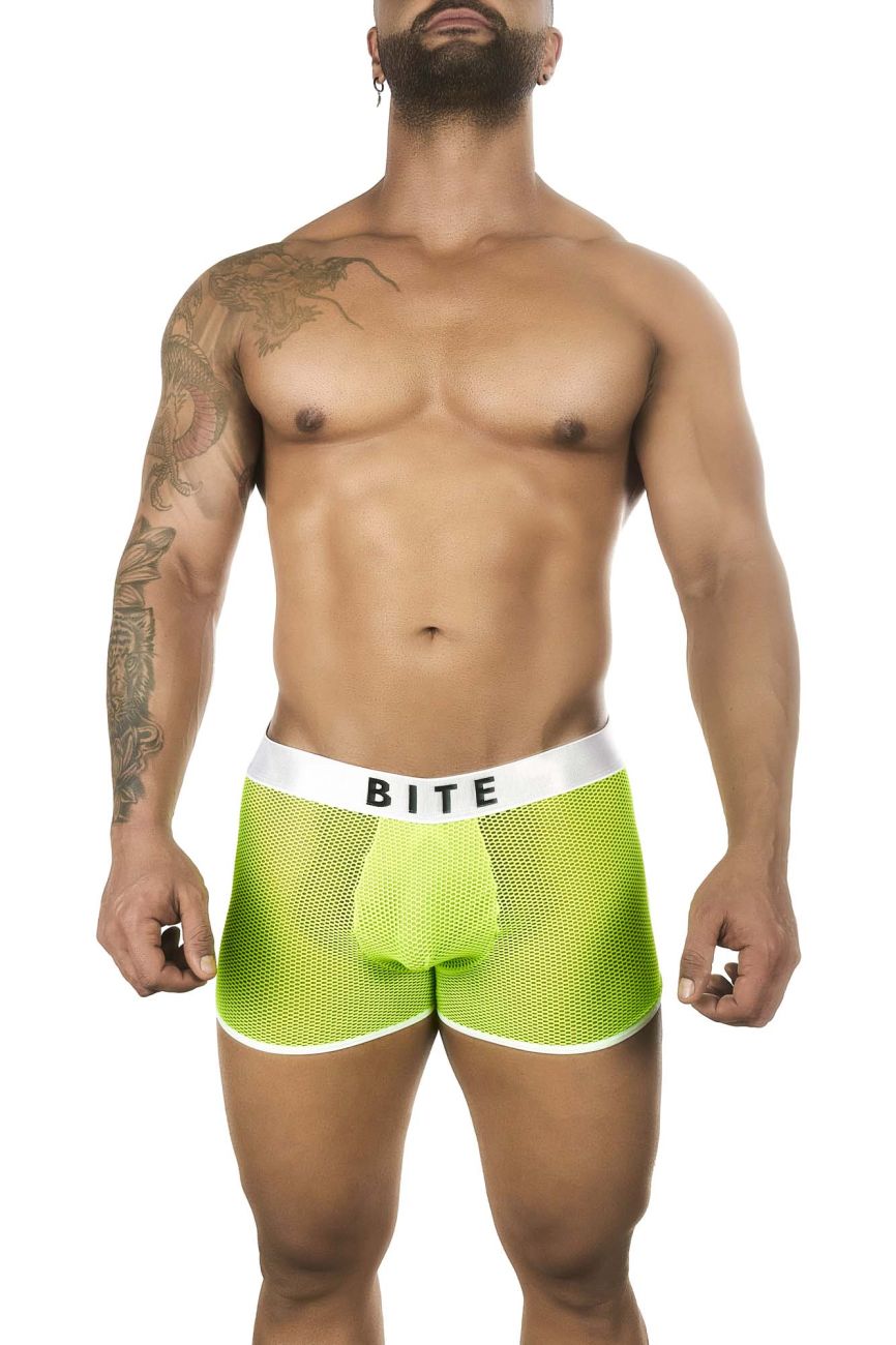 BiteWear BW2023107 Bright Kumquat Trunks White Green