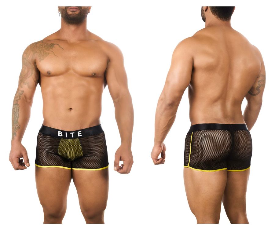 BiteWear BW2023107 Bright Kumquat Trunks Black Yellow