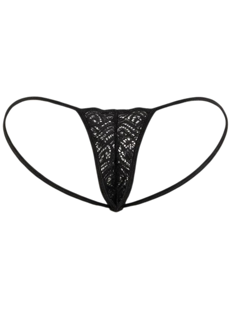 CandyMan 95000 Mens Seductive Lace Thongs Black
