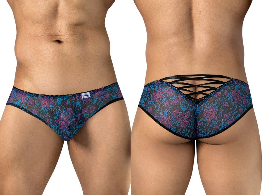 CandyMan 95005 Mens Printed Floral Mesh Briefs Blue