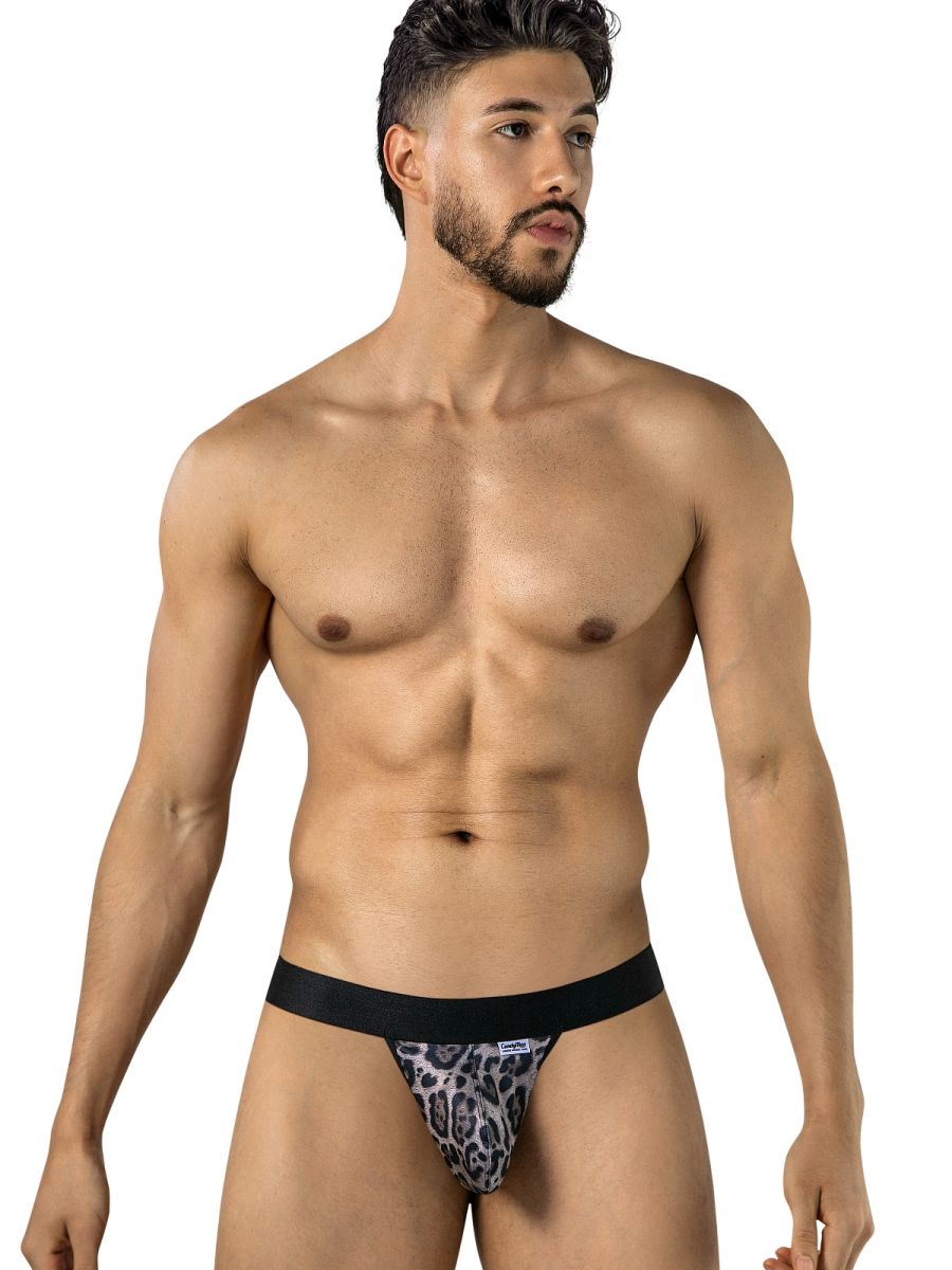 CandyMan 95010 Mens Microfiber Unleash Your Untamed Side Jockstrap Leopard Print
