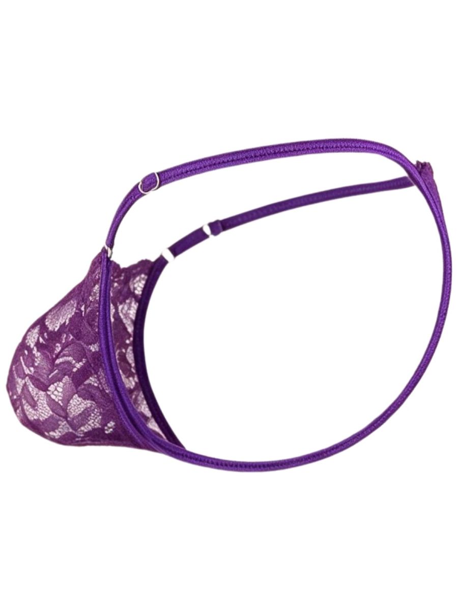 CandyMan 95020 Mens Lace Bold & Enticing Design Thongs Purple