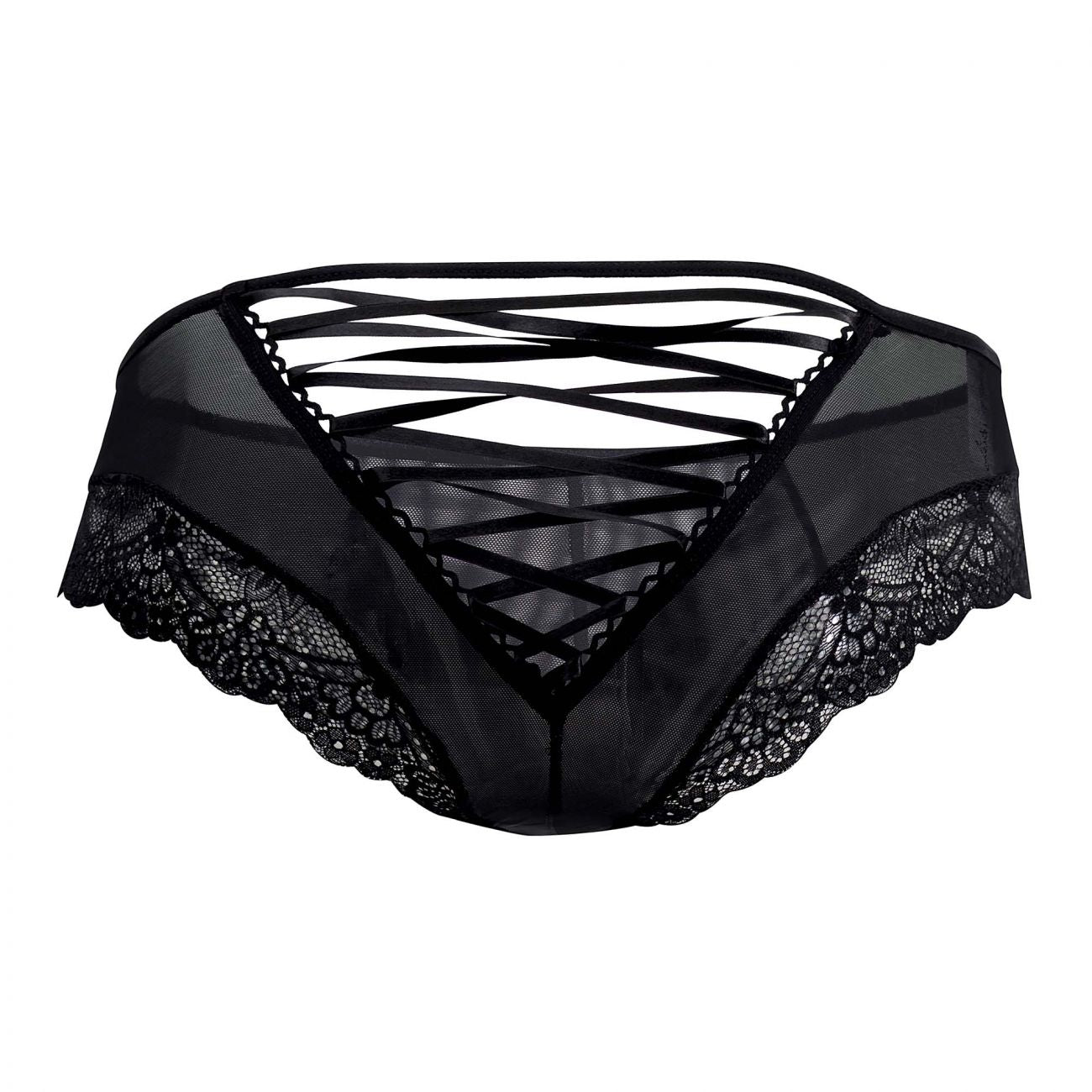SALE - CandyMan 99462X Lace Briefs Black Plus Sizes