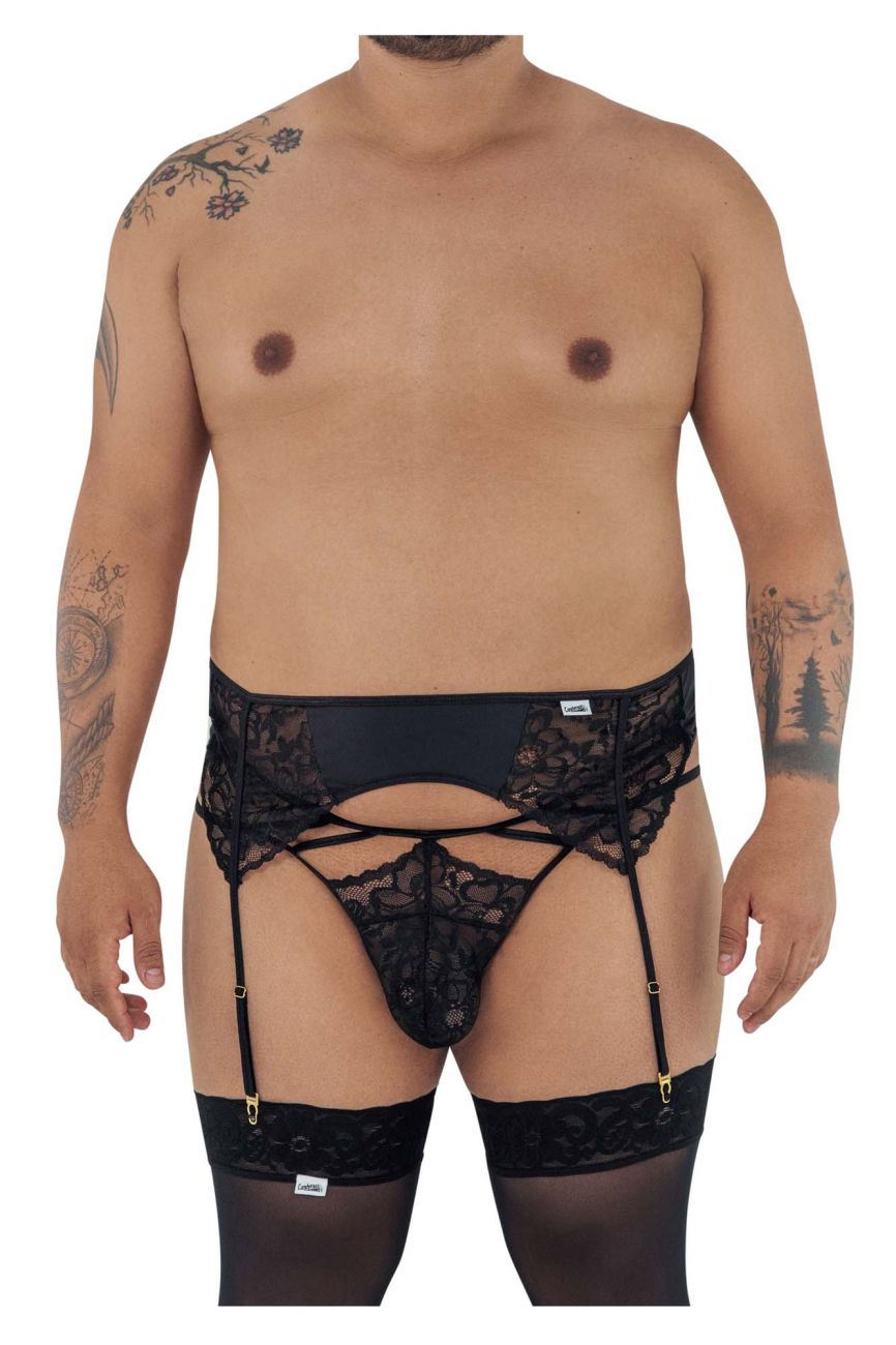 JCSTK - CandyMan 99550X Lace Garter-Jockstrap Black Plus Sizes