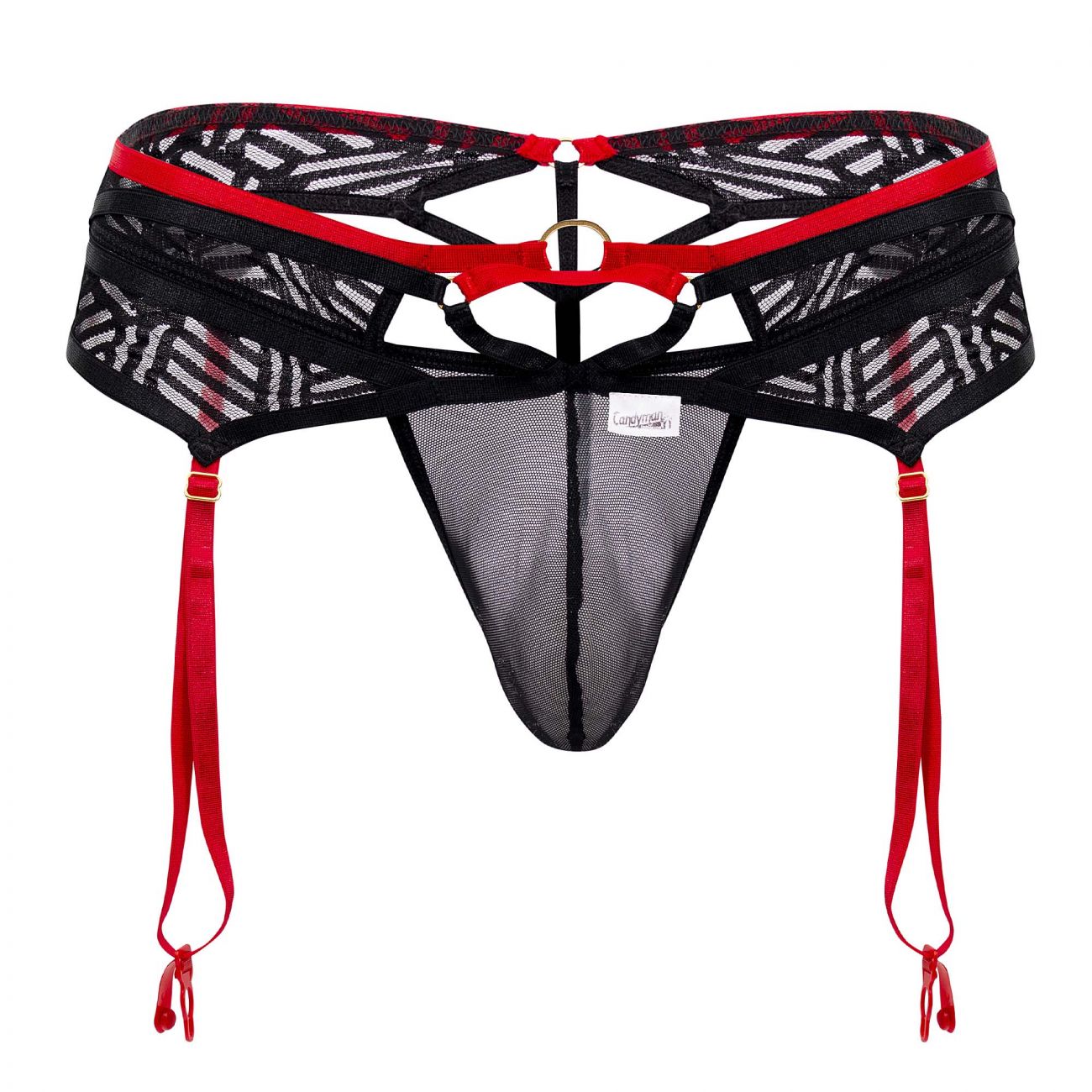 JCSTK - CandyMan 99588 Lace Garter G-String Black