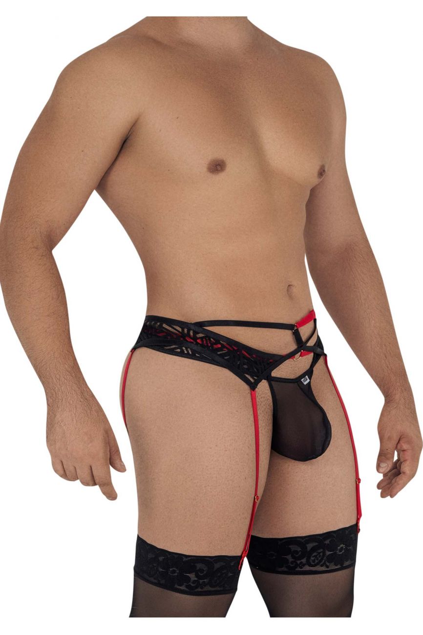 JCSTK - CandyMan 99588 Lace Garter G-String Black
