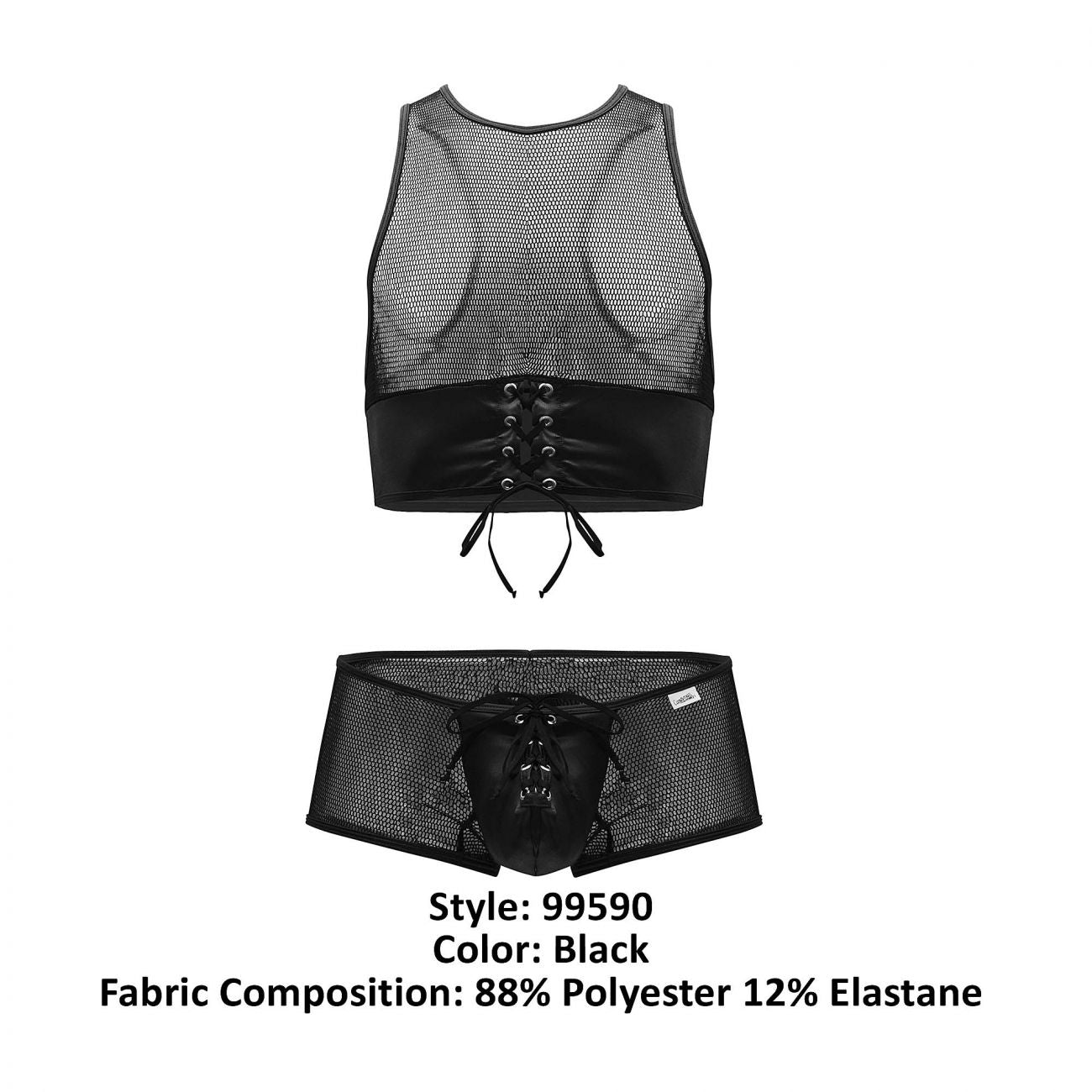 JCSTK - CandyMan 99590 Mesh Top-Trunks Outfit Black