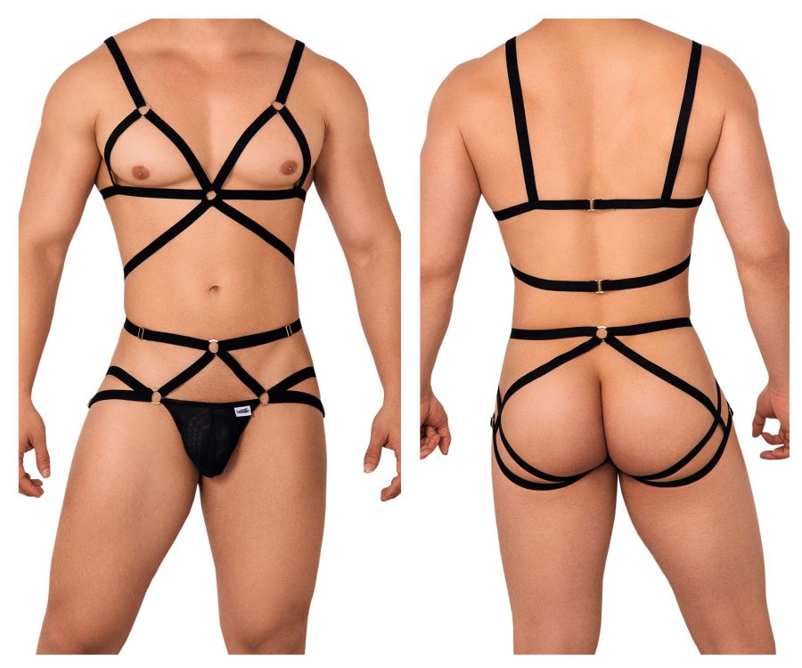 JCSTK - CandyMan 99635 Strappy Harness Set Black