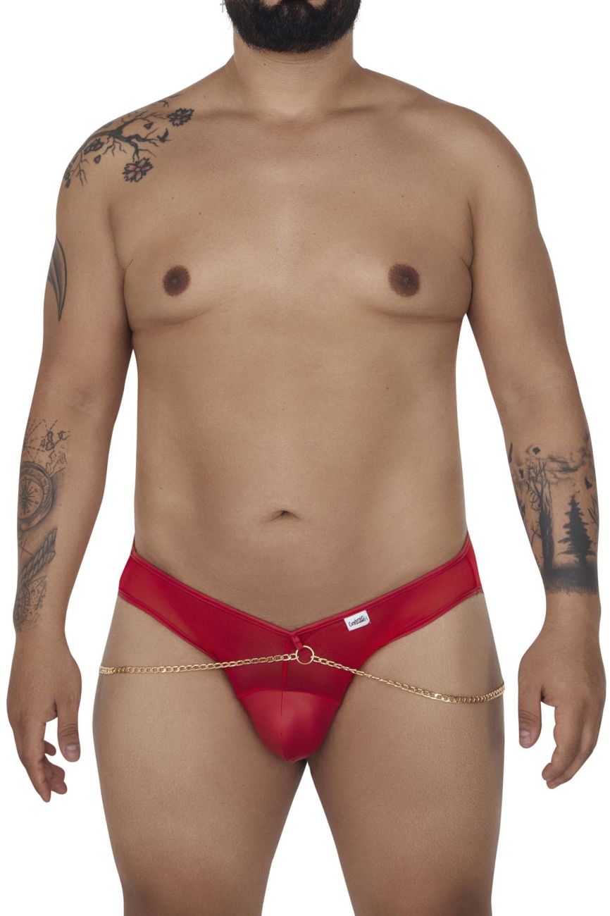 CandyMan 99672X Chain Jock Briefs Red Plus Sizes