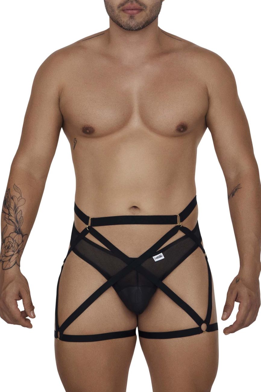 JCSTK - CandyMan 99674 Garter Thongs Two Piece Set Black