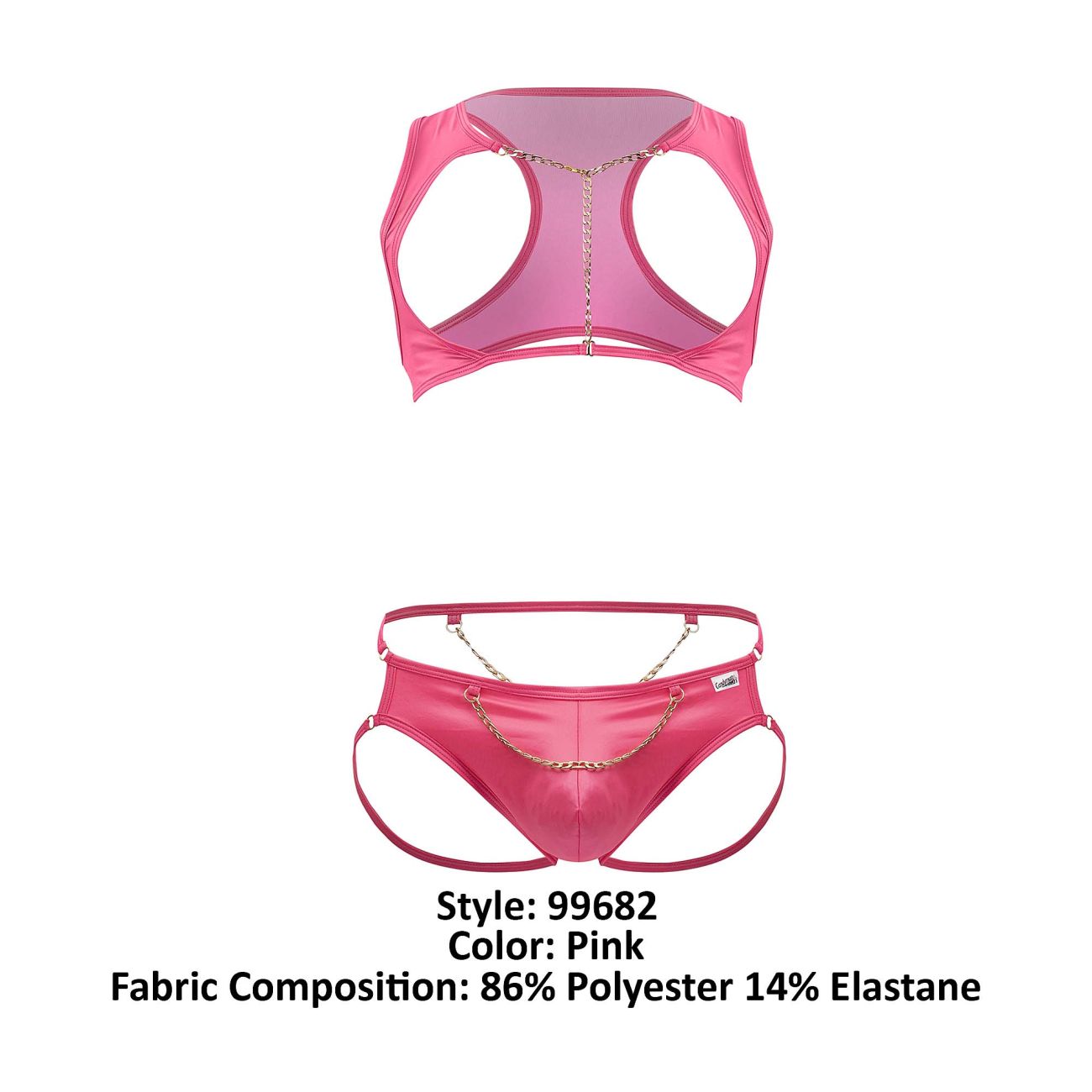 CandyMan 99682 Harness Jock Two Piece Set Pink