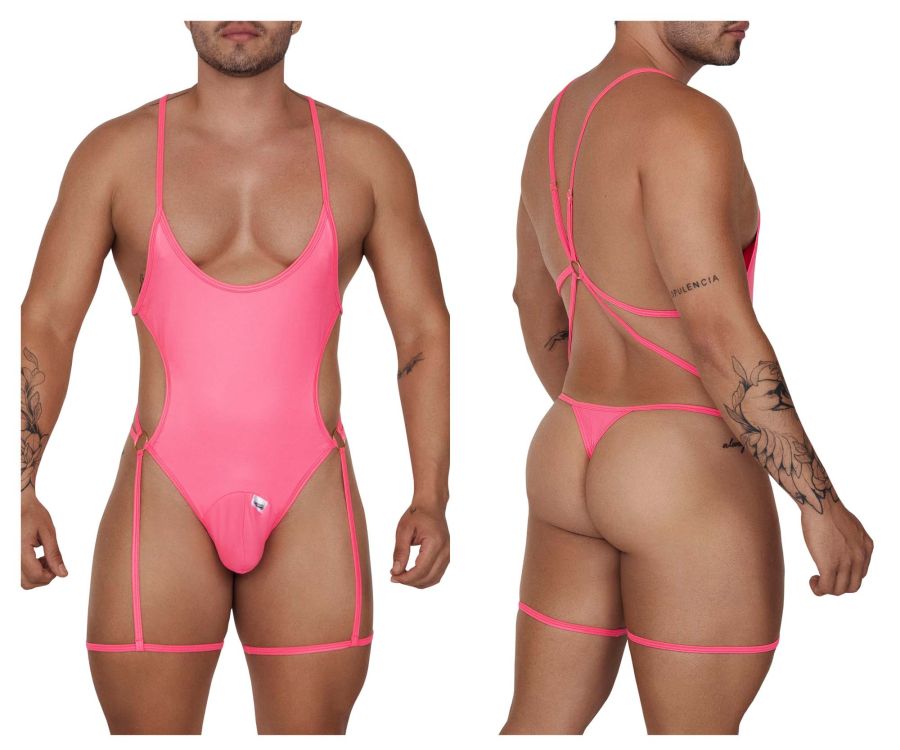 CandyMan 99697 Garter Bodysuit Pink