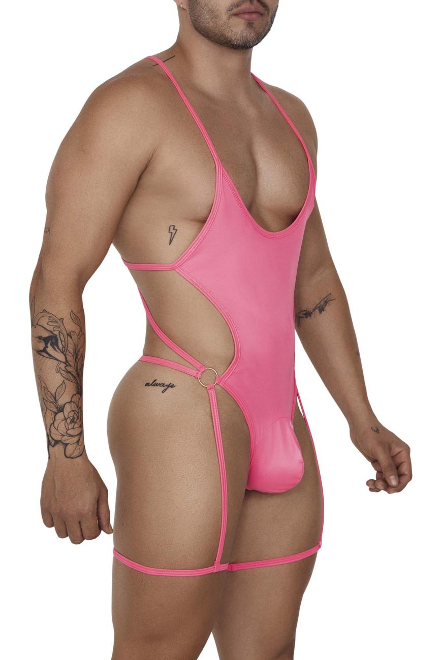 CandyMan 99697 Garter Bodysuit Pink