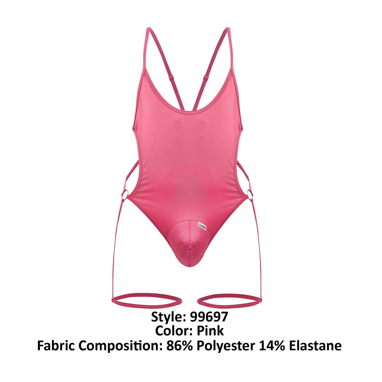 CandyMan 99697 Garter Bodysuit Pink