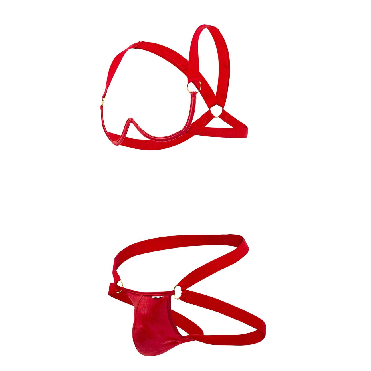 CandyMan 99731 Harness-Bra Two Piece Set Red