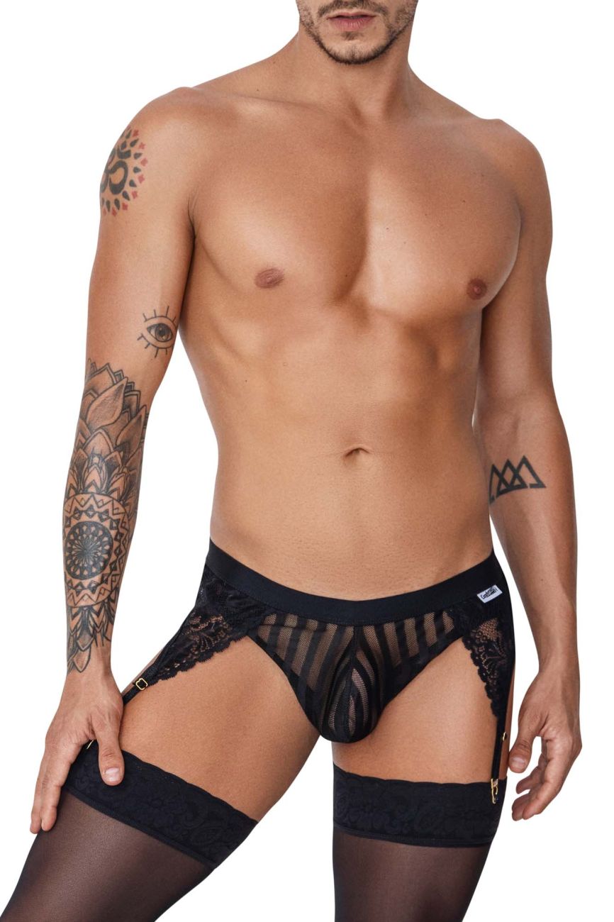 CandyMan 99766 Garter Thongs Black