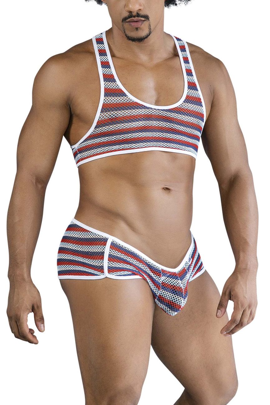 CandyMan 99859  Mens Sexy Two Piece Outfit Stripes