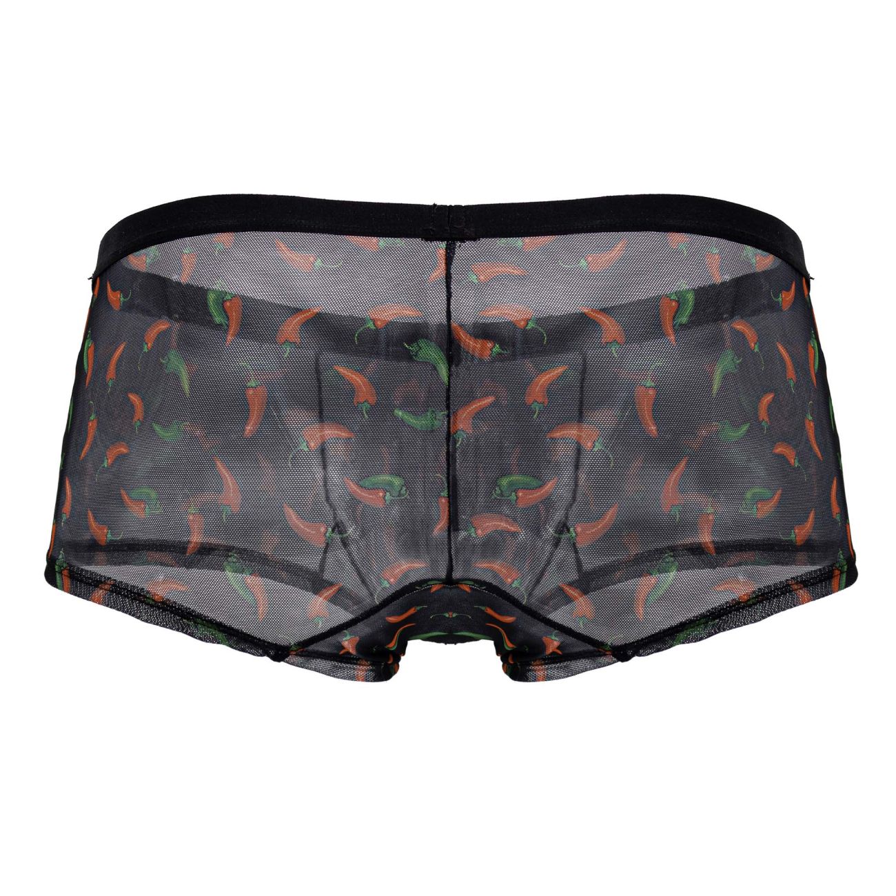 CandyMan 99873 Mens Breathable Mesh Chilli Pepper Trunks Black Print