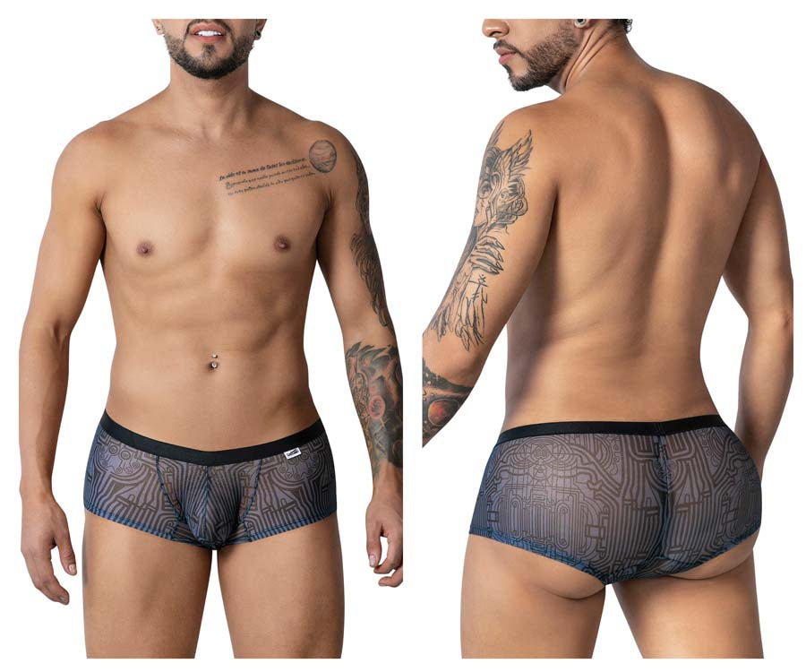 CandyMan 99873 Mens Breathable Mesh Trunks Gray-Black