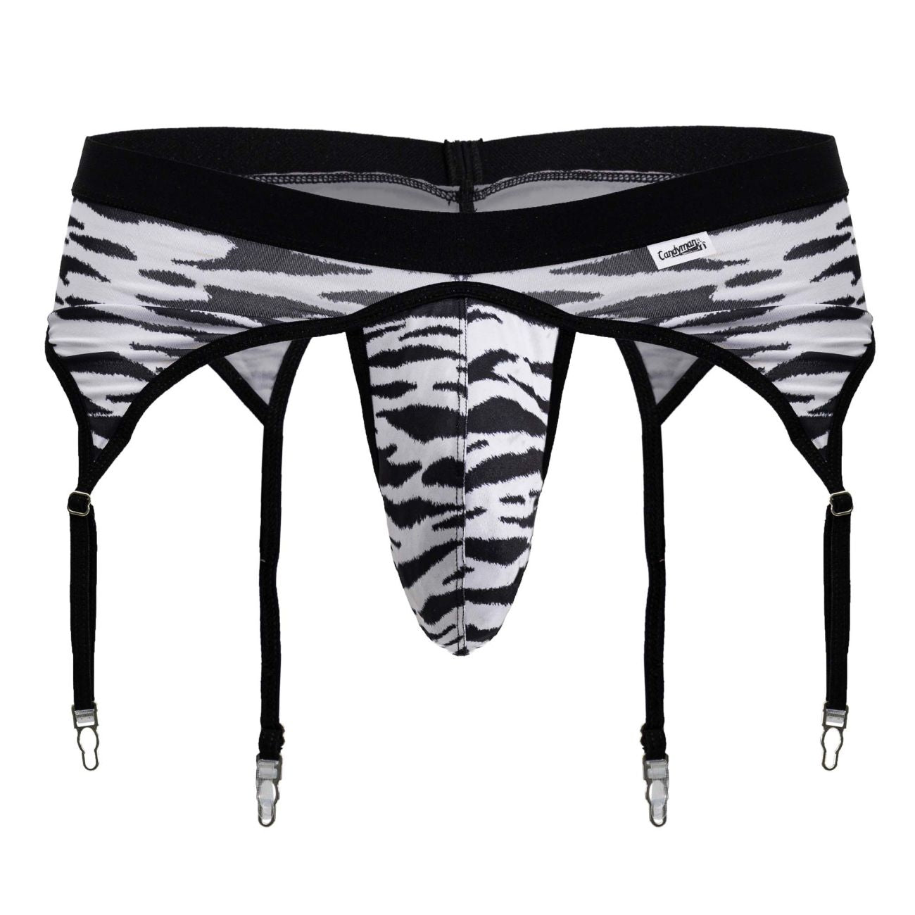 CandyMan 99881 Mens Animal Garter Thong Zebra Plus Sizes