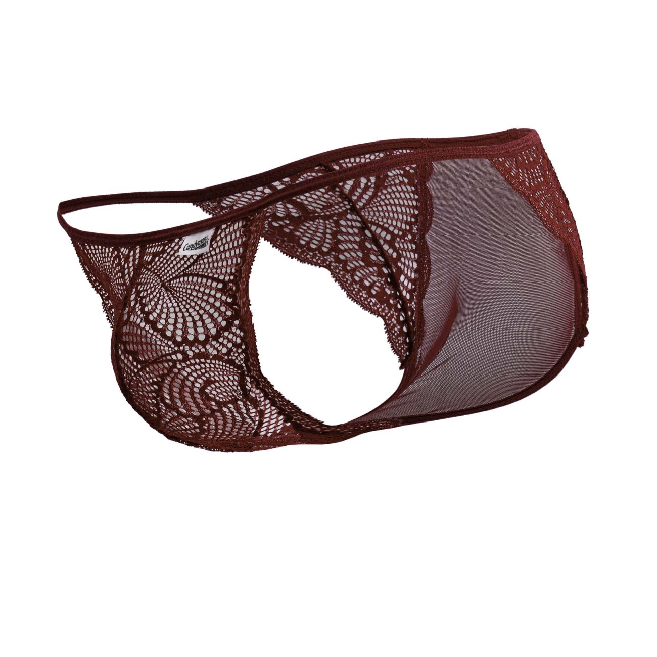 CandyMan 99914 Mens Sexy Lace Briefs Burgundy