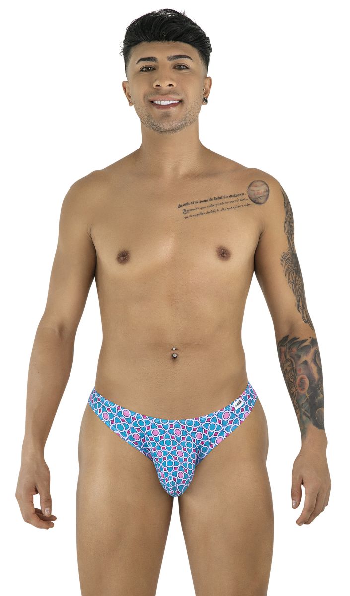 CandyMan 99923 Mens Vacation Energy Bikini Underwear Printed Blue