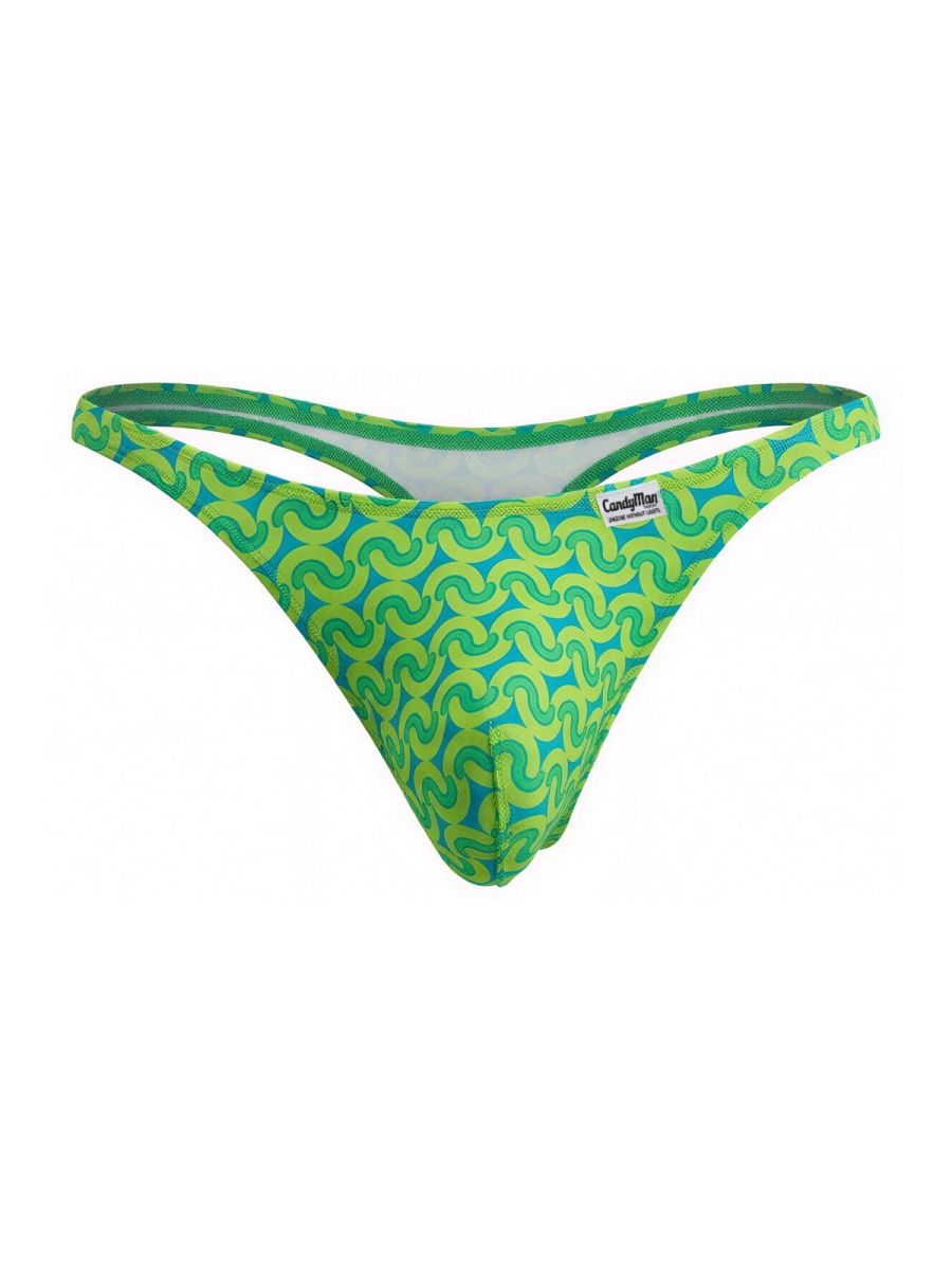 CandyMan 99924 Mens Colourful Modern Vibe Thongs Printed Green