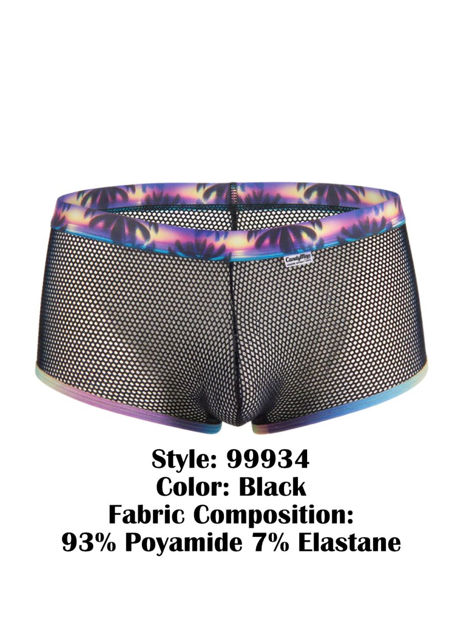 CandyMan 99934 Mens Bold & Daring Palm Trees and Mesh Trunks Black