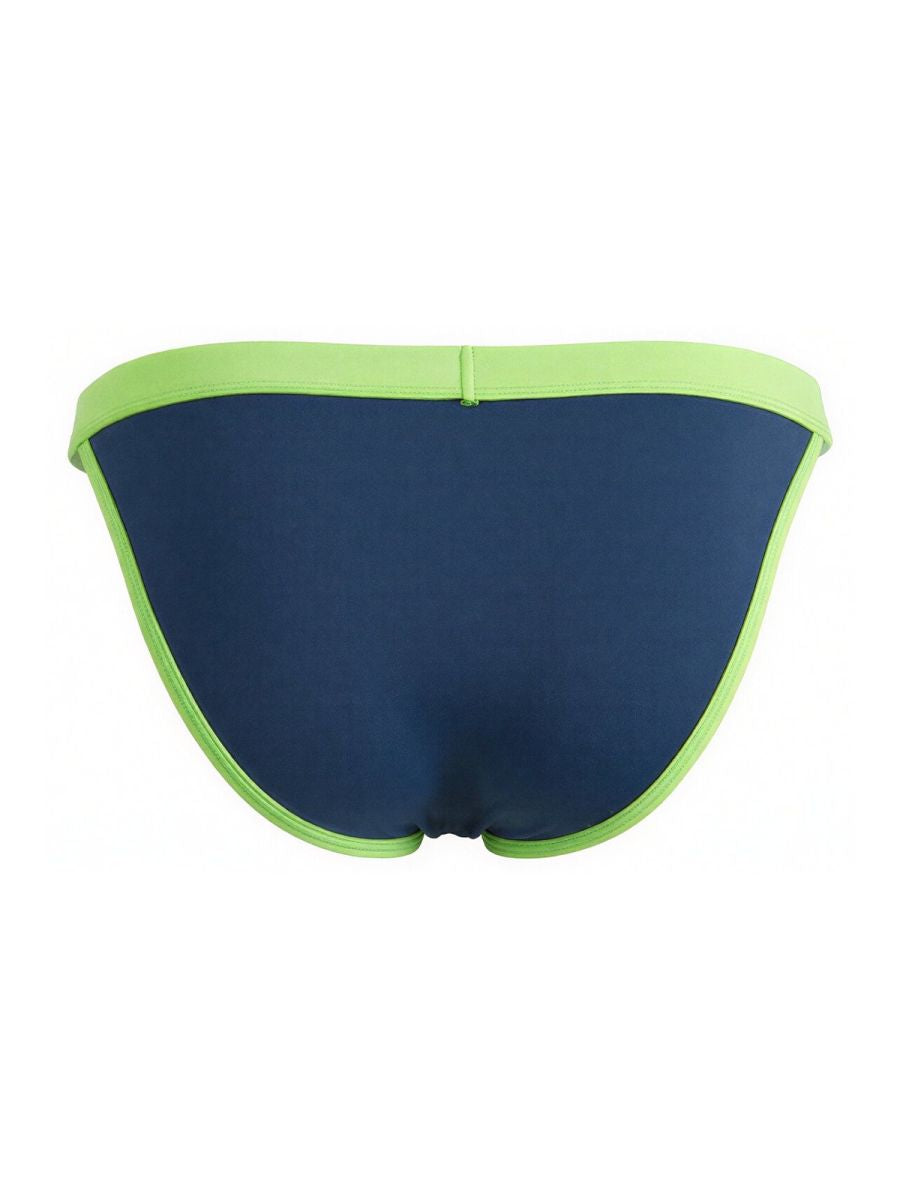 CandyMan 99941 Mens Daily Essentials Athletic Edge Bikini Navy & Neon Green