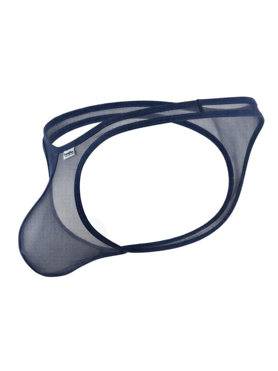 CandyMan 99954 Mens Minimal Barely There Thongs Navy Mesh Plus Sizes