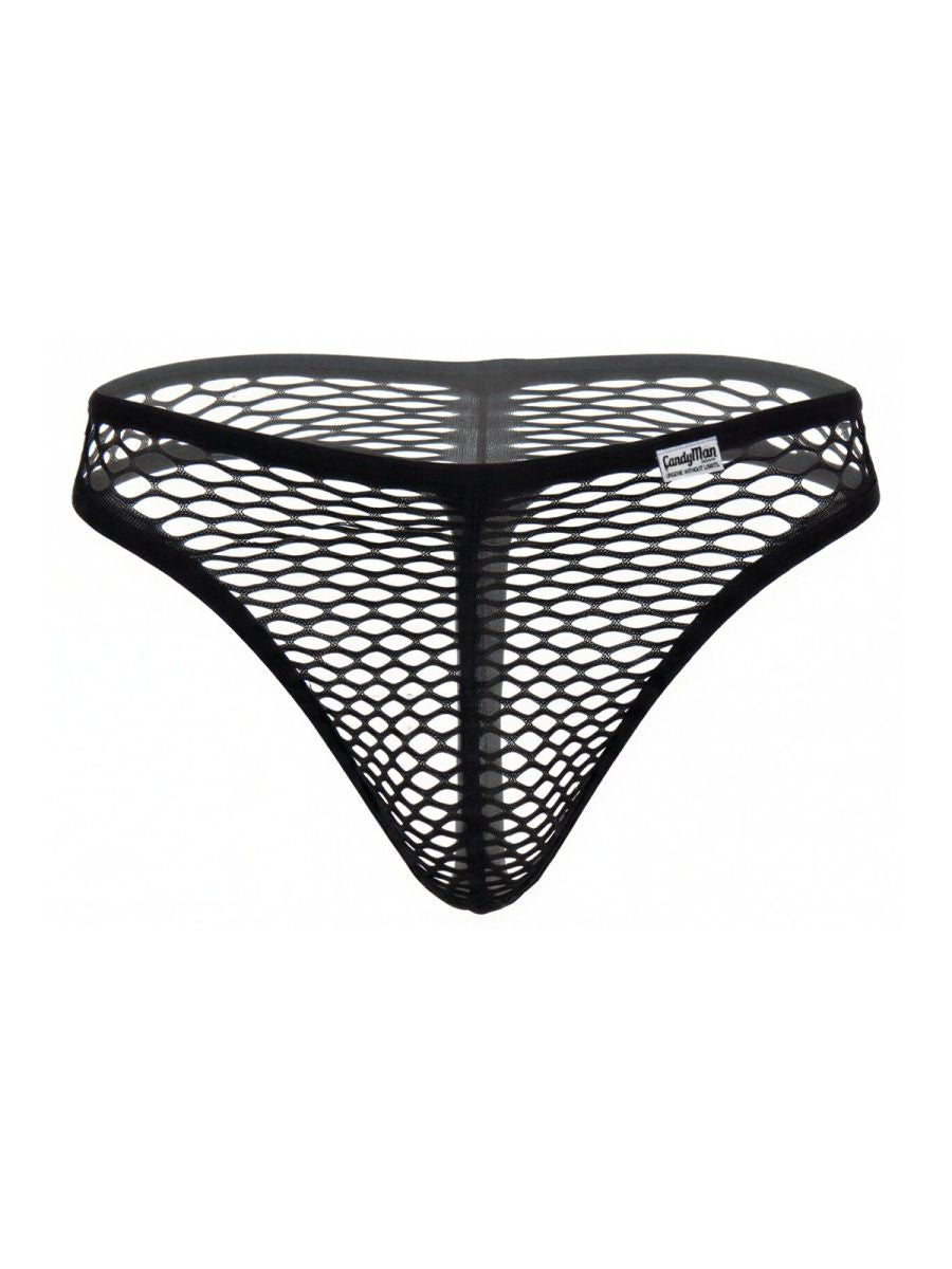 CandyMan 99963 Mens Sexy Fishnet Thong Black